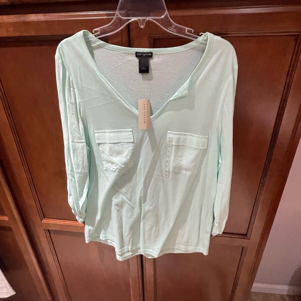 Ann Taylor size L, mint colored casual top.